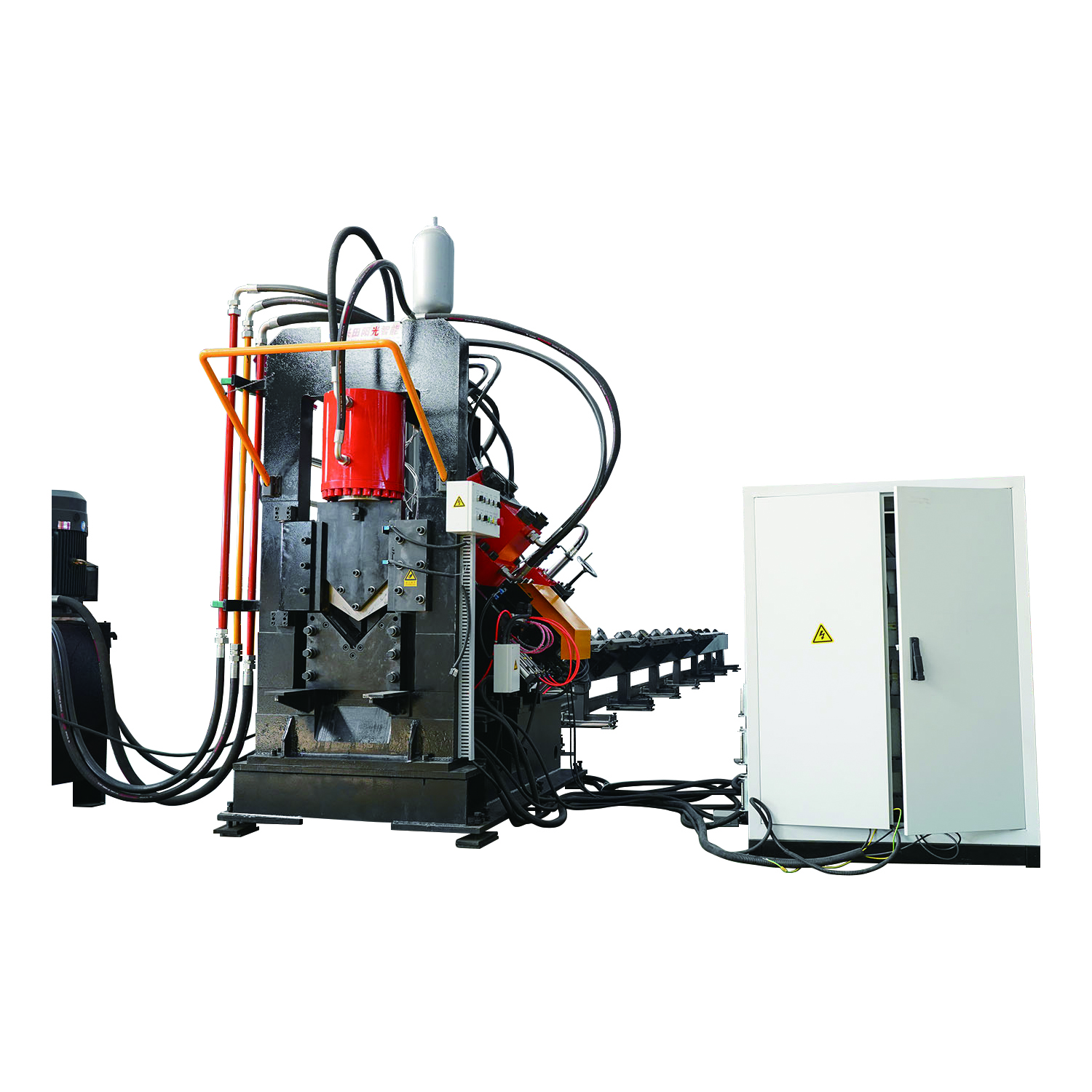 YJX-2020新型高速數(shù)控角鋼沖孔打字剪切線